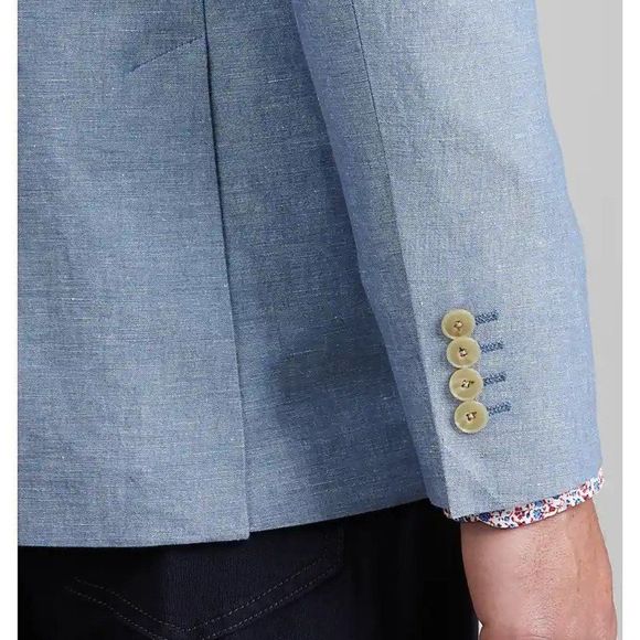 COPY - 48R JOS A BANK 1905 Collection Chambray Sportcoat Blazer Linen Cotton Bl… - Picture 4 of 7